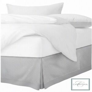 Charisma Lexington Dot Cal King Bed Skirt Square Dot Box Pleated 100% Cotton 400